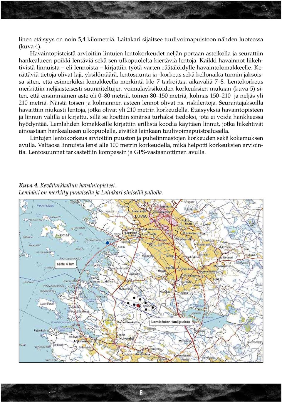 Kaikki havainnot liikehtivistä linnuista eli lennoista kirjattiin työtä varten räätälöidylle havaintolomakkeelle.