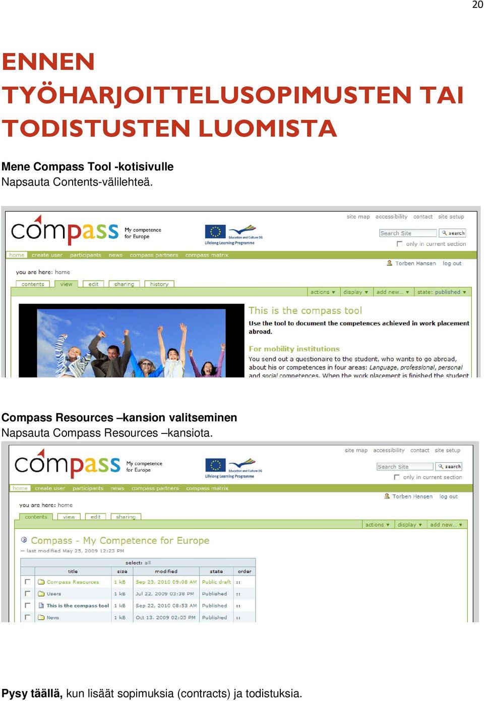 Compass Resources kansion valitseminen Napsauta Compass