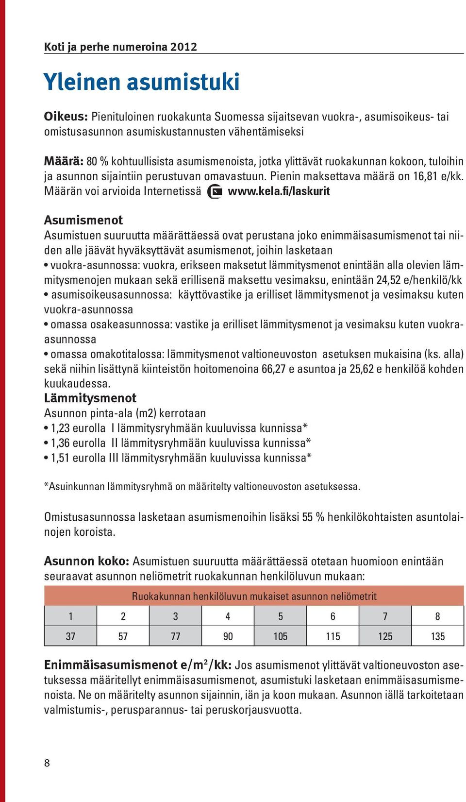 fi/laskurit Asumismenot Asumistuen suuruutta määrättäessä ovat perustana joko enimmäisasumismenot tai niiden alle jäävät hyväksyttävät asumismenot, joihin lasketaan vuokra-asunnossa: vuokra, erikseen