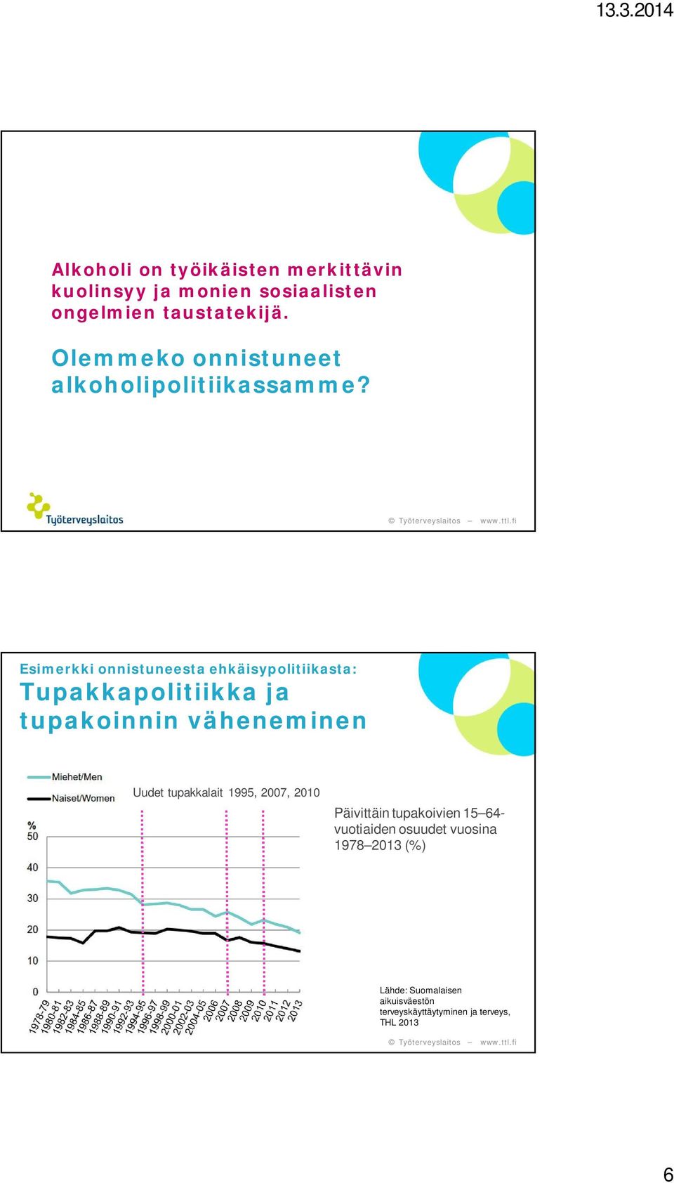 Esimerkki onnistuneesta ehkäisypolitiikasta: Tupakkapolitiikka ja tupakoinnin väheneminen Uudet