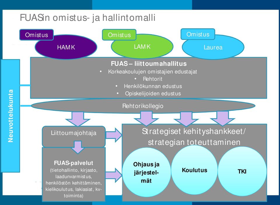 Rehtorikollegio Strategiset kehityshankkeet/ strategian toteuttaminen FUAS-palvelut (tietohallinto, kirjasto,