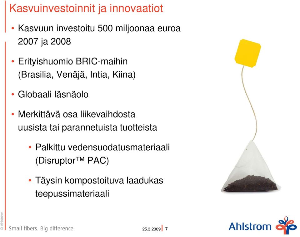 Merkittävä osa liikevaihdosta uusista tai parannetuista tuotteista Palkittu