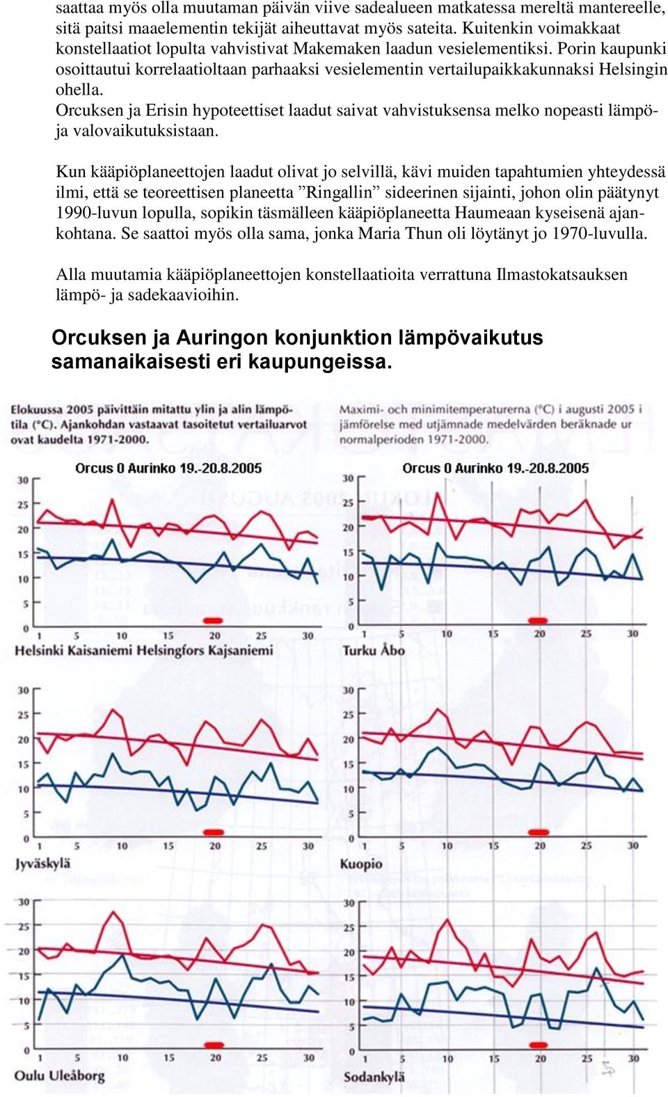 Orcuksen ja Erisin hypoteettiset laadut saivat vahvistuksensa melko nopeasti lämpöja valovaikutuksistaan.