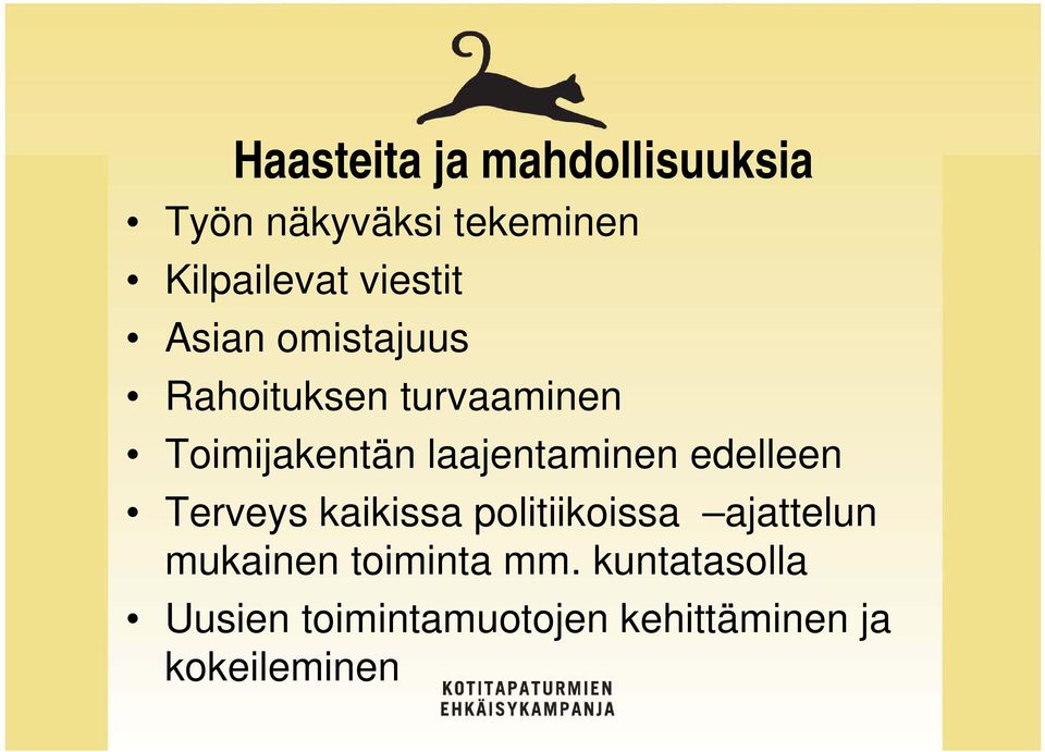 laajentaminen edelleen Terveys kaikissa politiikoissa ajattelun