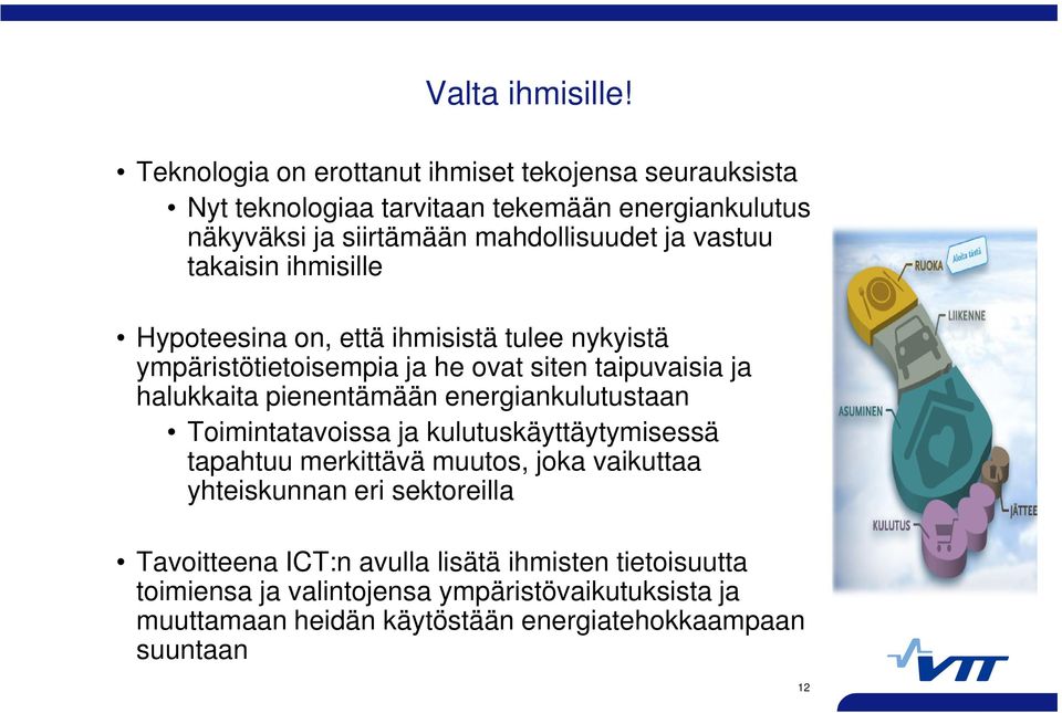 takaisin ihmisille Hypoteesina on, että ihmisistä tulee nykyistä ympäristötietoisempia ja he ovat siten taipuvaisia ja halukkaita pienentämään