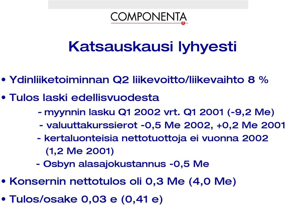 Q1 21 (-9,2 Me) - valuuttakurssierot -, Me 22, +,2 Me 21 - kertaluonteisia