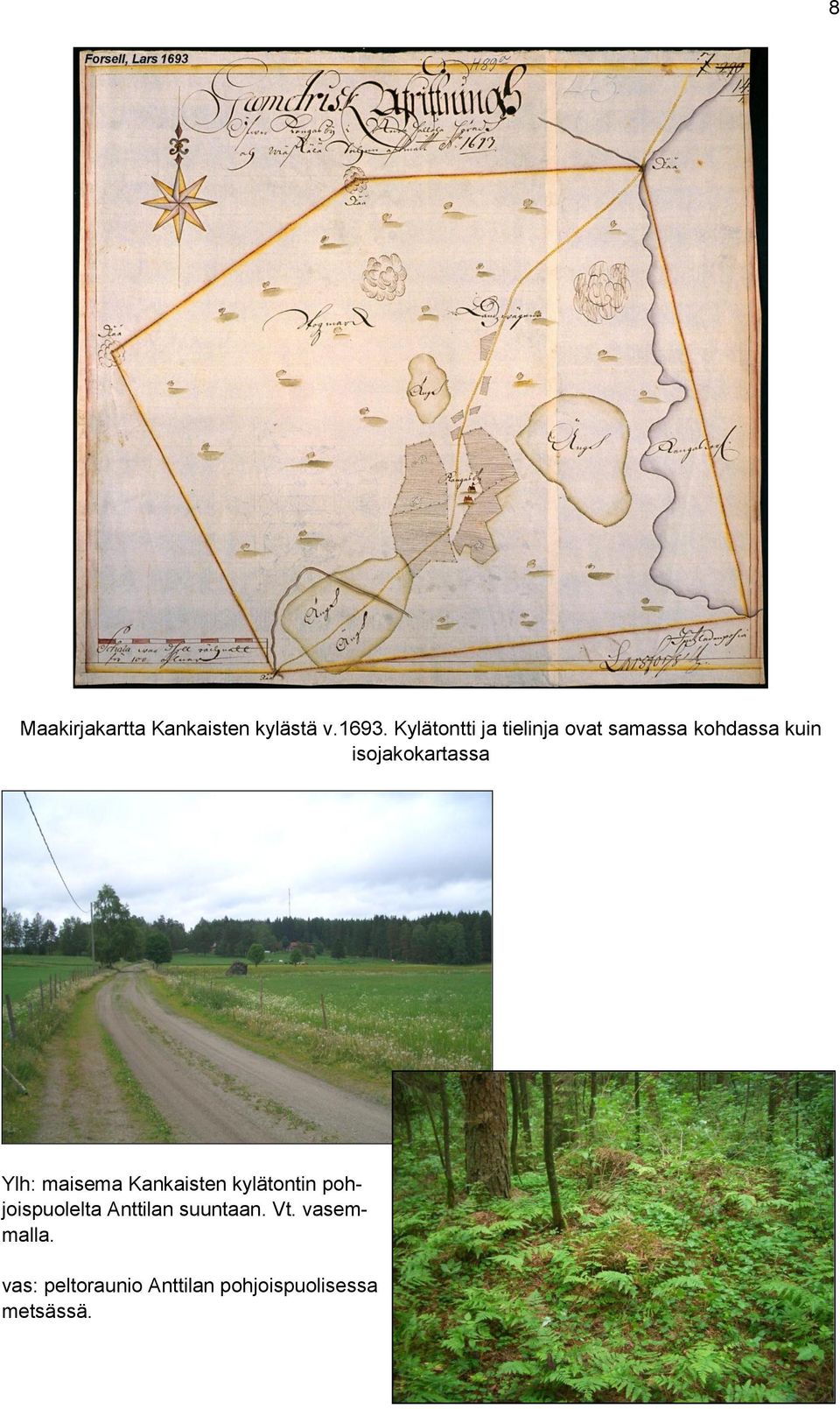 isojakokartassa Ylh: maisema Kankaisten kylätontin