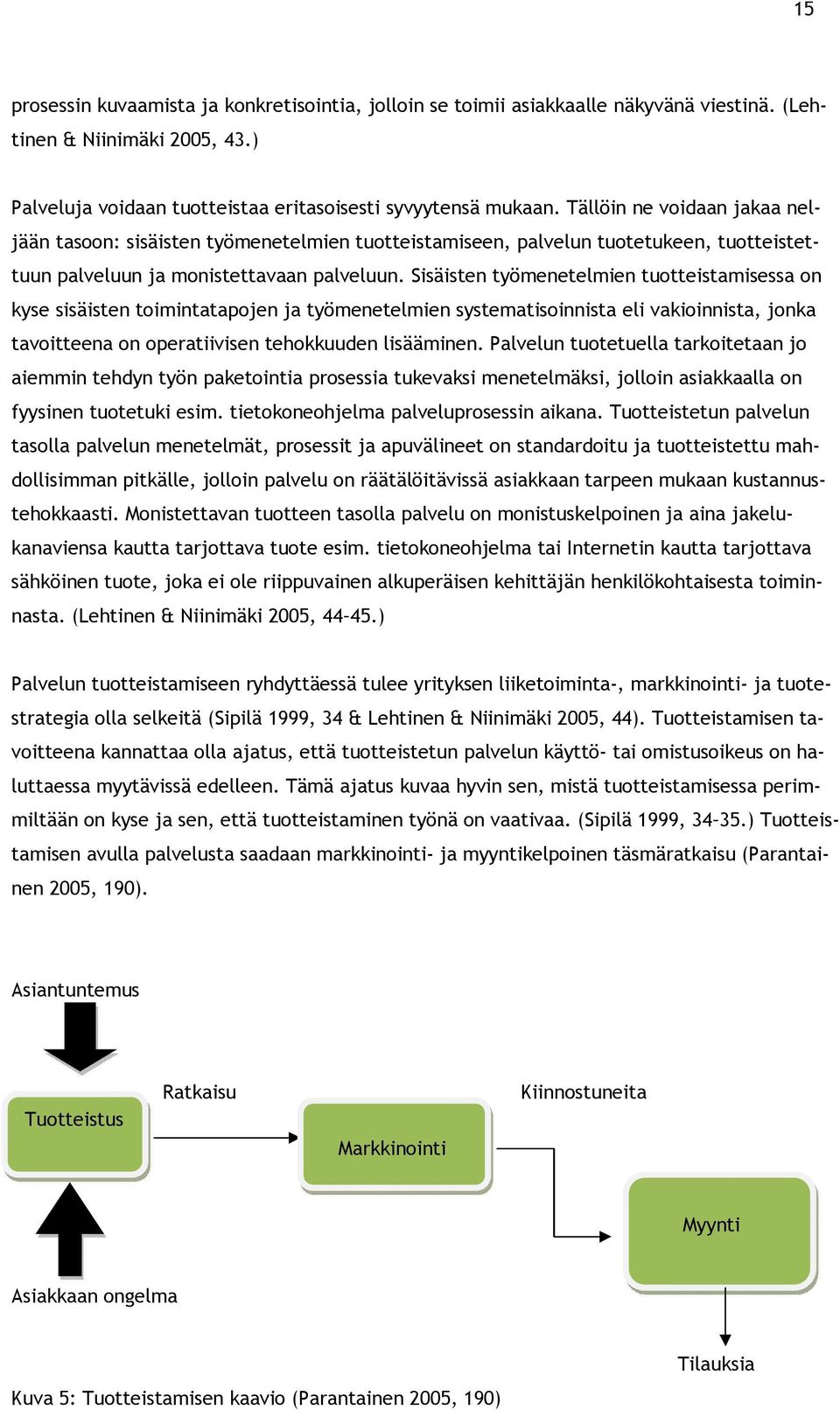 Sisäisten työmenetelmien tuotteistamisessa on kyse sisäisten toimintatapojen ja työmenetelmien systematisoinnista eli vakioinnista, jonka tavoitteena on operatiivisen tehokkuuden lisääminen.