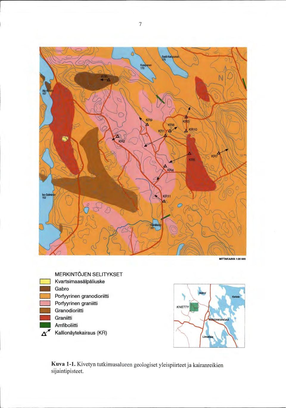 Granodioriitti - Graniitti - Amfiboliitti Kallionäytekairaus (KR) Kuva