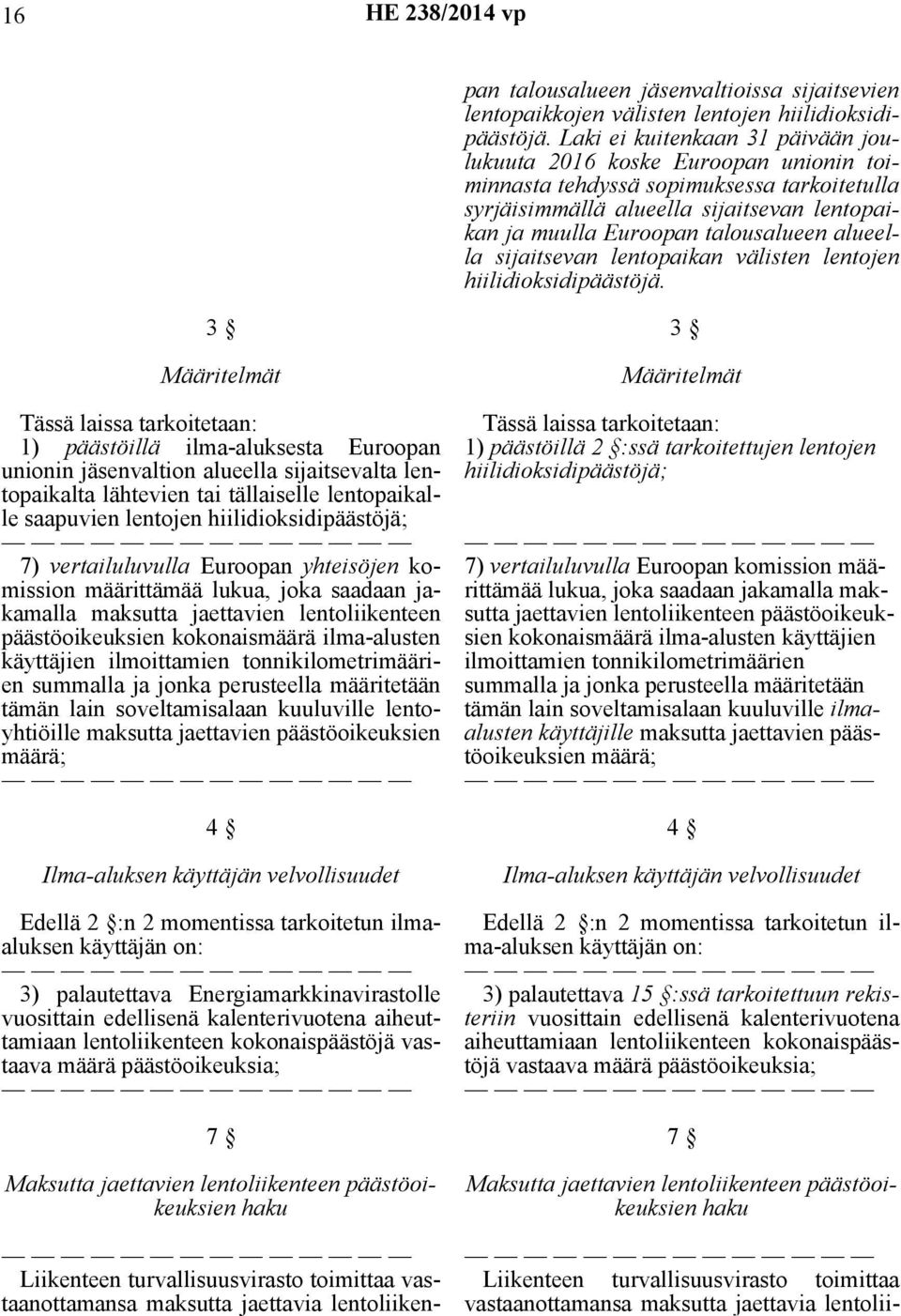 alueella sijaitsevan lentopaikan välisten lentojen hiilidioksidipäästöjä.