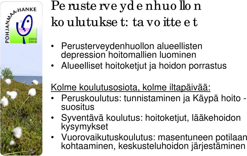 iltapäivää: Peruskoulutus: tunnistaminen ja Käypä hoito - suositus Syventävä koulutus: