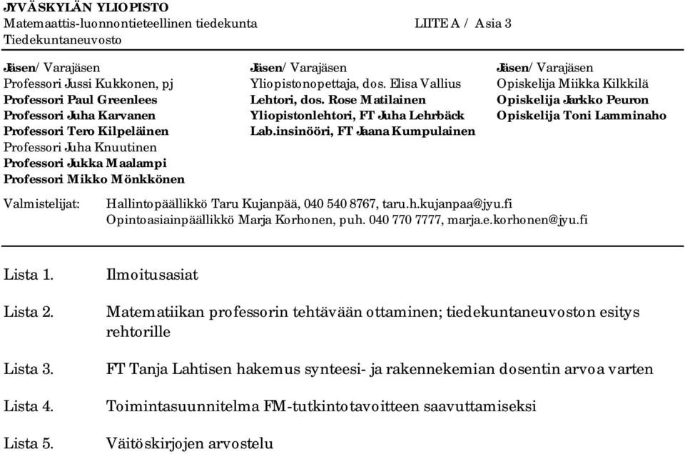 Lista 3. Lista 4. Lista 5.