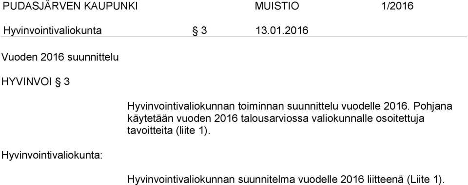 suunnittelu vuodelle 2016.