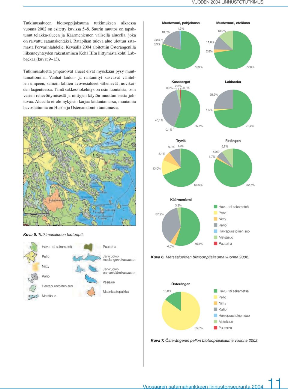 Keväällä 24 aloitettiin Österängenillä liikenneyhteyden rakentaminen Kehä III:n liittymästä kohti Labbackaa (kuvat 9 13).