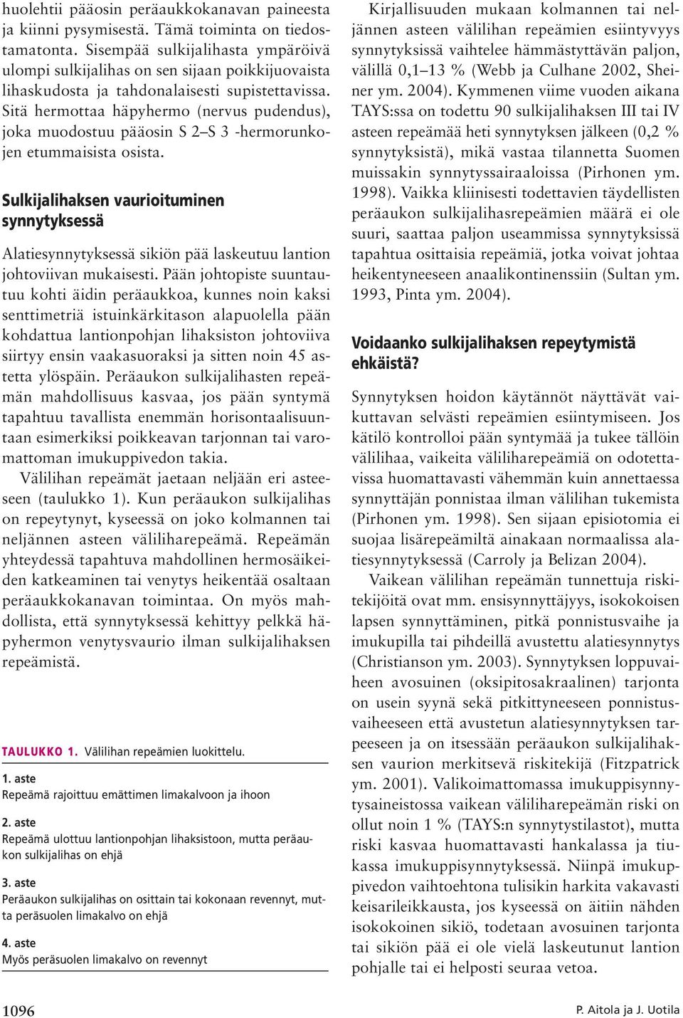 Sitä hermottaa häpyhermo (nervus pudendus), joka muodostuu pääosin S 2 S 3 -hermorunkojen etummaisista osista.