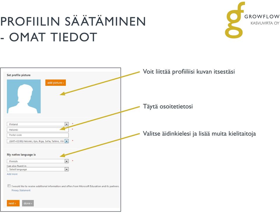 itsestäsi Täytä osoitetietosi