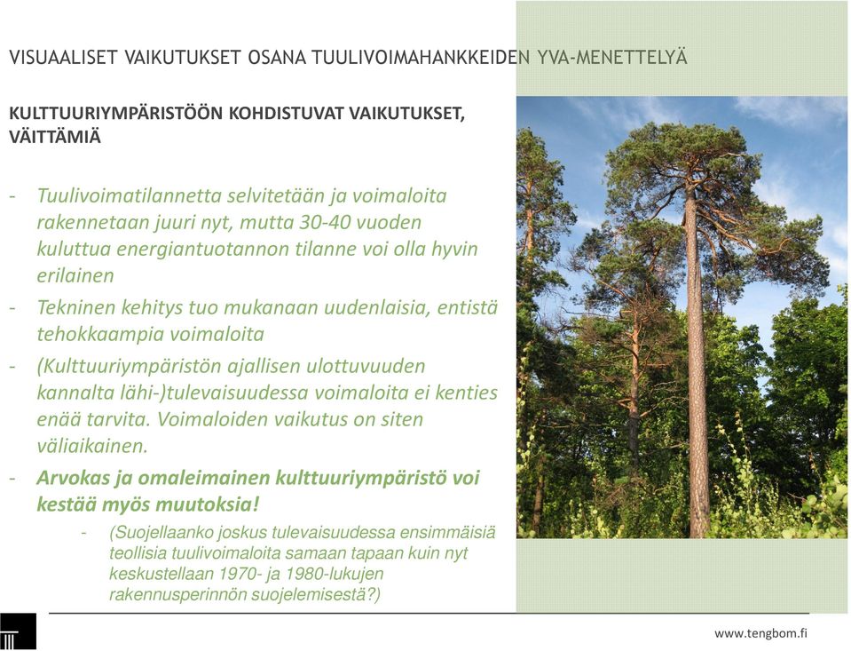 ulottuvuuden kannalta lähi-)tulevaisuudessa voimaloita ei kenties enää tarvita. Voimaloiden vaikutus on siten väliaikainen.