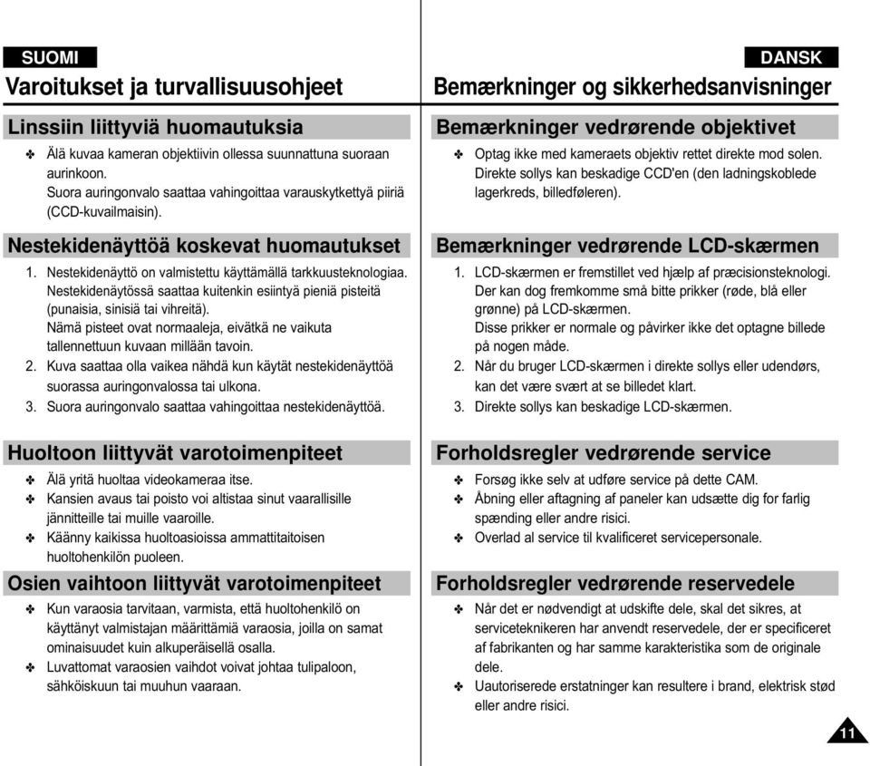 Nestekidenäytössä saattaa kuitenkin esiintyä pieniä pisteitä (punaisia, sinisiä tai vihreitä). Nämä pisteet ovat normaaleja, eivätkä ne vaikuta tallennettuun kuvaan millään tavoin. 2.