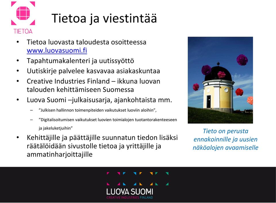 Luova Suomi julkaisusarja, ajankohtaista mm.