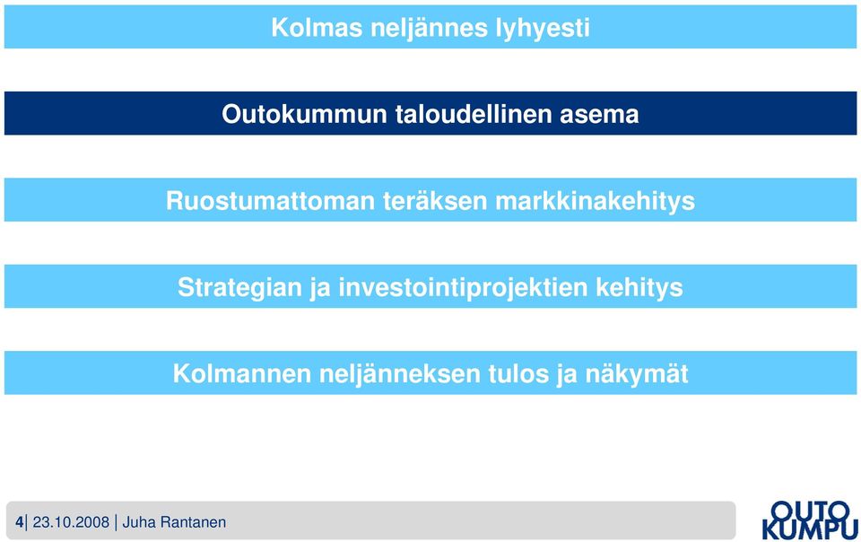 Strategian ja investointiprojektien kehitys