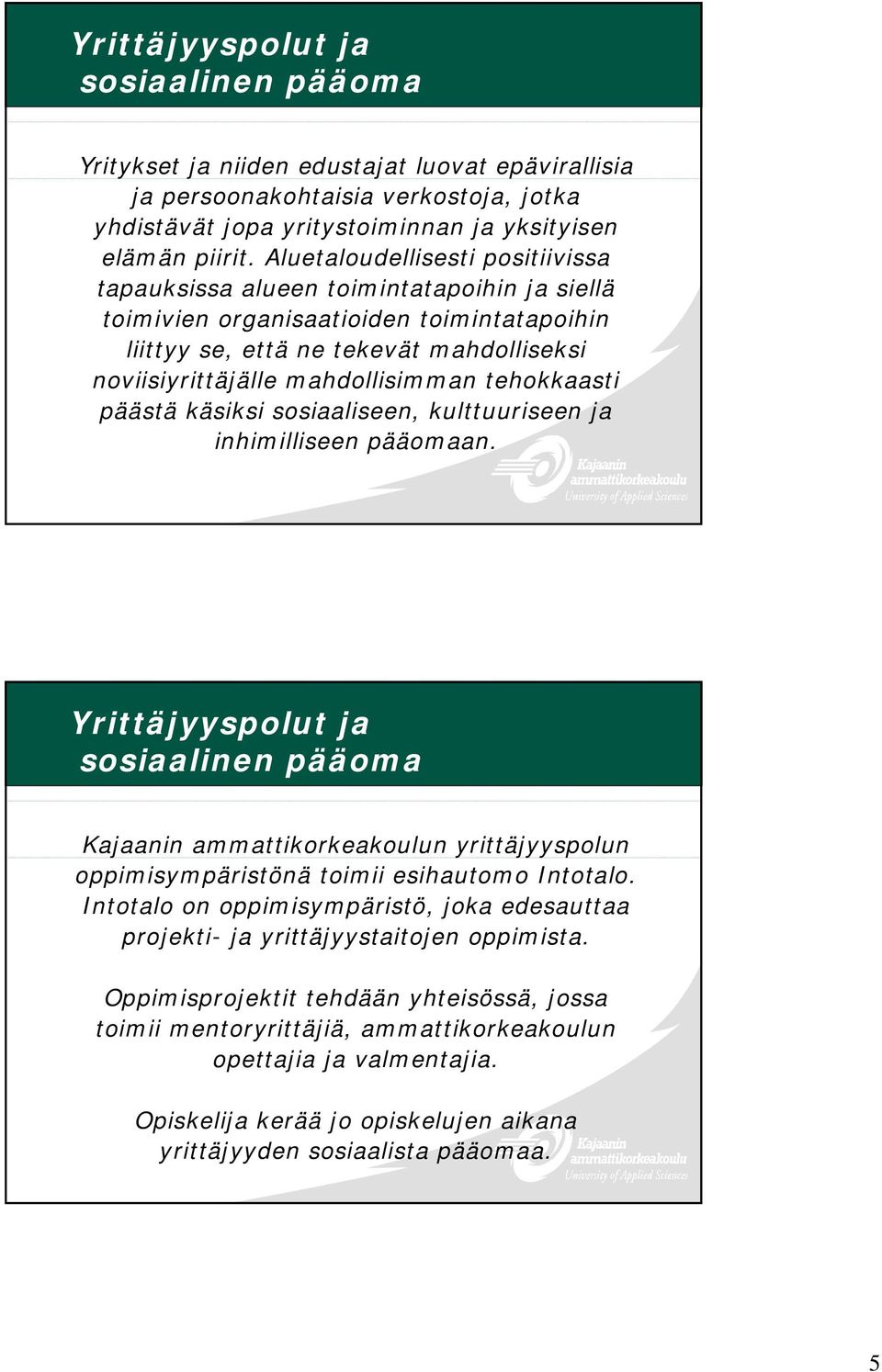 tehokkaasti päästä käsiksi sosiaaliseen, kulttuuriseen ja inhimilliseen pääomaan.