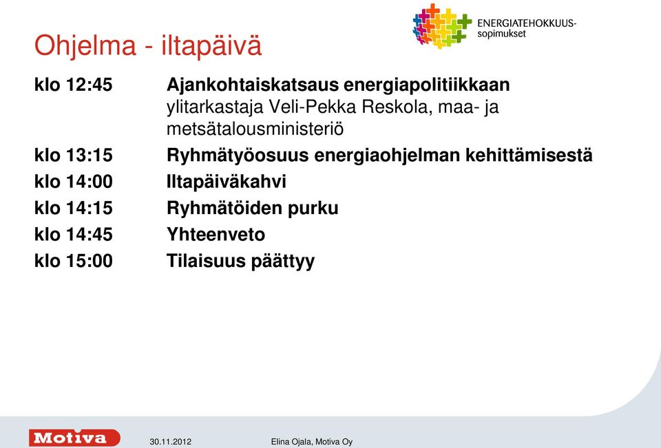 metsätalousministeriö Ryhmätyöosuus energiaohjelman kehittämisestä