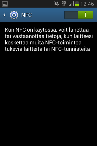 PUHELIMEN NFC TOIMINNON TARKISTAMINEN SIVU 1/1 1.