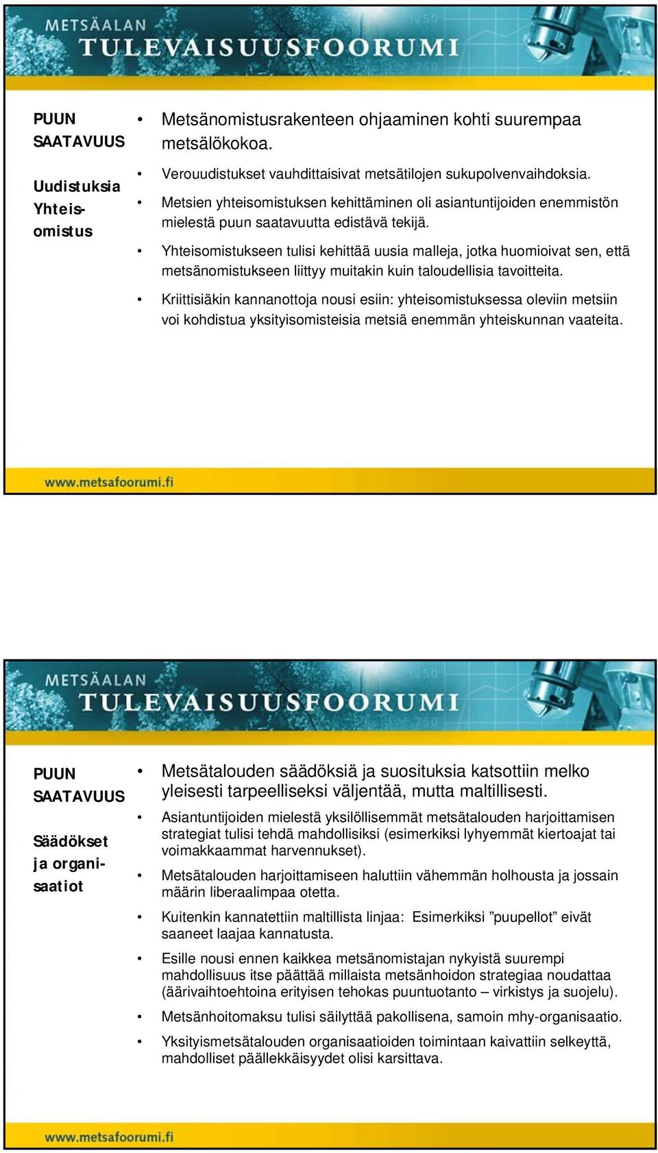 Yhteisomistukseen tulisi kehittää uusia malleja, jotka huomioivat sen, että metsänomistukseen liittyy muitakin kuin taloudellisia tavoitteita.