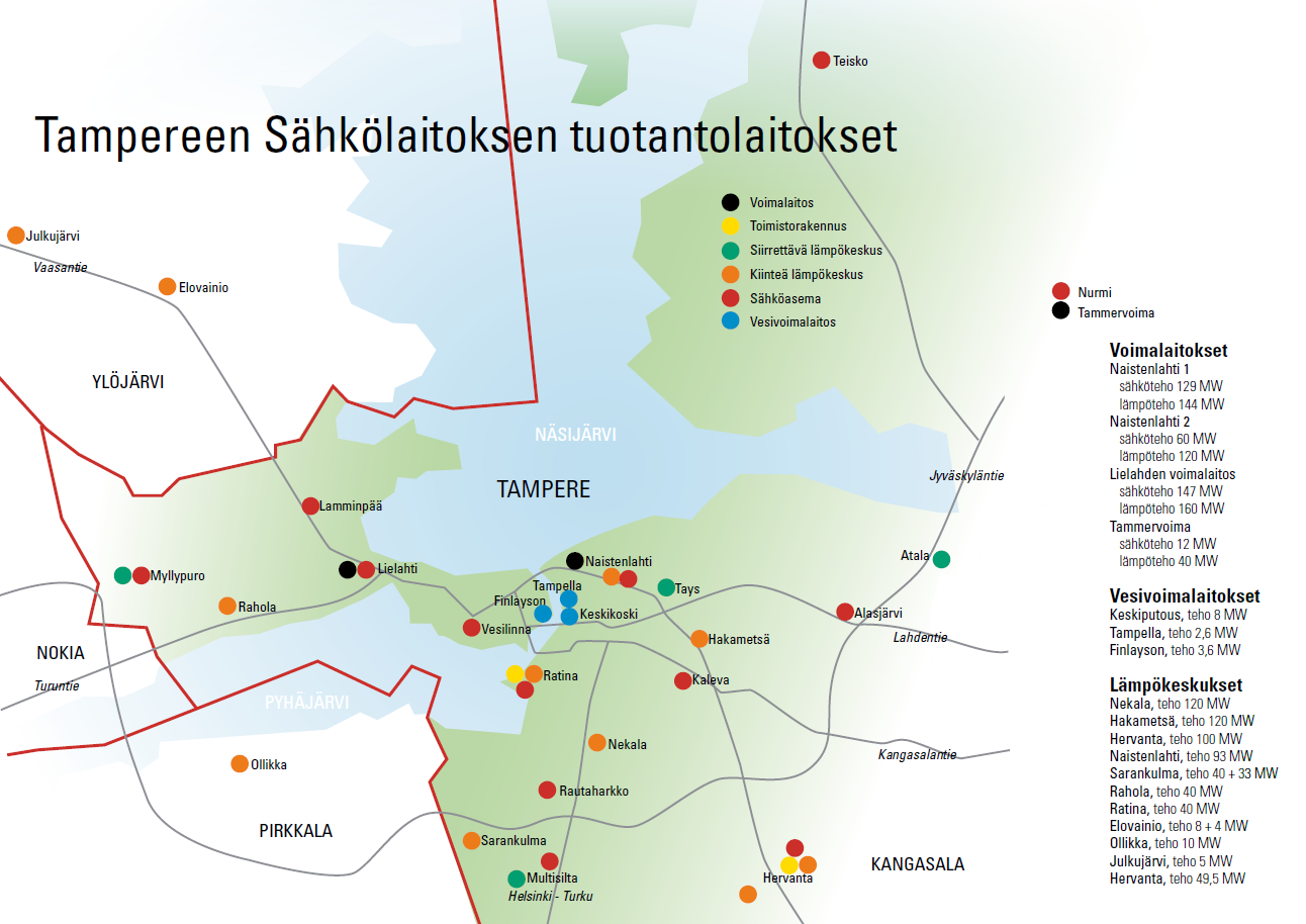 Lähde: Tampereen Sähkölaitos, 2016 Muutos kokonaispäästöissä 1990-2014