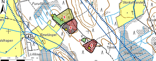 Kuva 232. Soranottoalueet: Borgmossåsenin pohjavesialueen eteläosa, 12881 I lk, Kruunupyy.