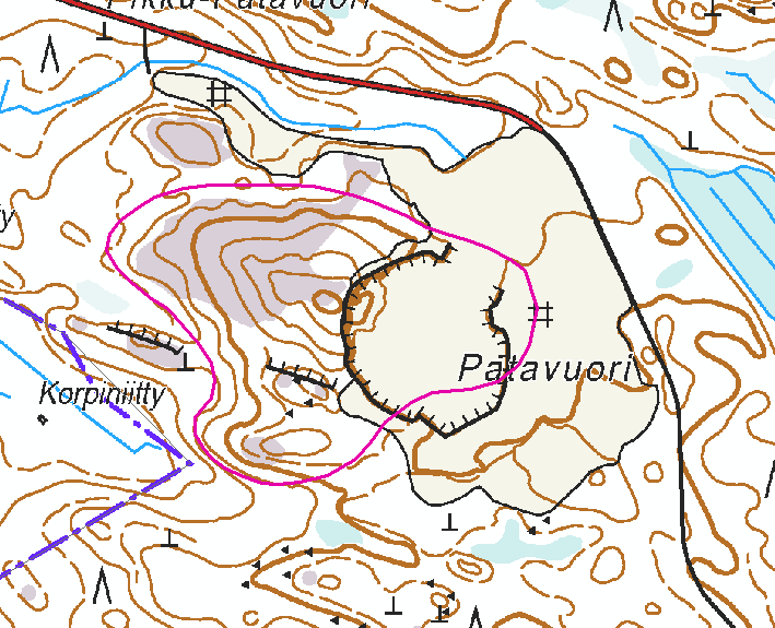 Seurantatiedot arvokkaista kallioalueista Patavuori (Valkeakoski) Arvoluokka 6 geologia 3 biologia ja maisema 4