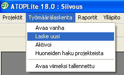 Pikalaskentapohjasta voi luoda karkean laskennan valmista pikalaskentapohjaa käyttäen Tilaluettelosta -valinnalla voit tehdä mitoituksen Excel tilaluettelon tai tekstimuotoisen tilaluettelon pohjalta.