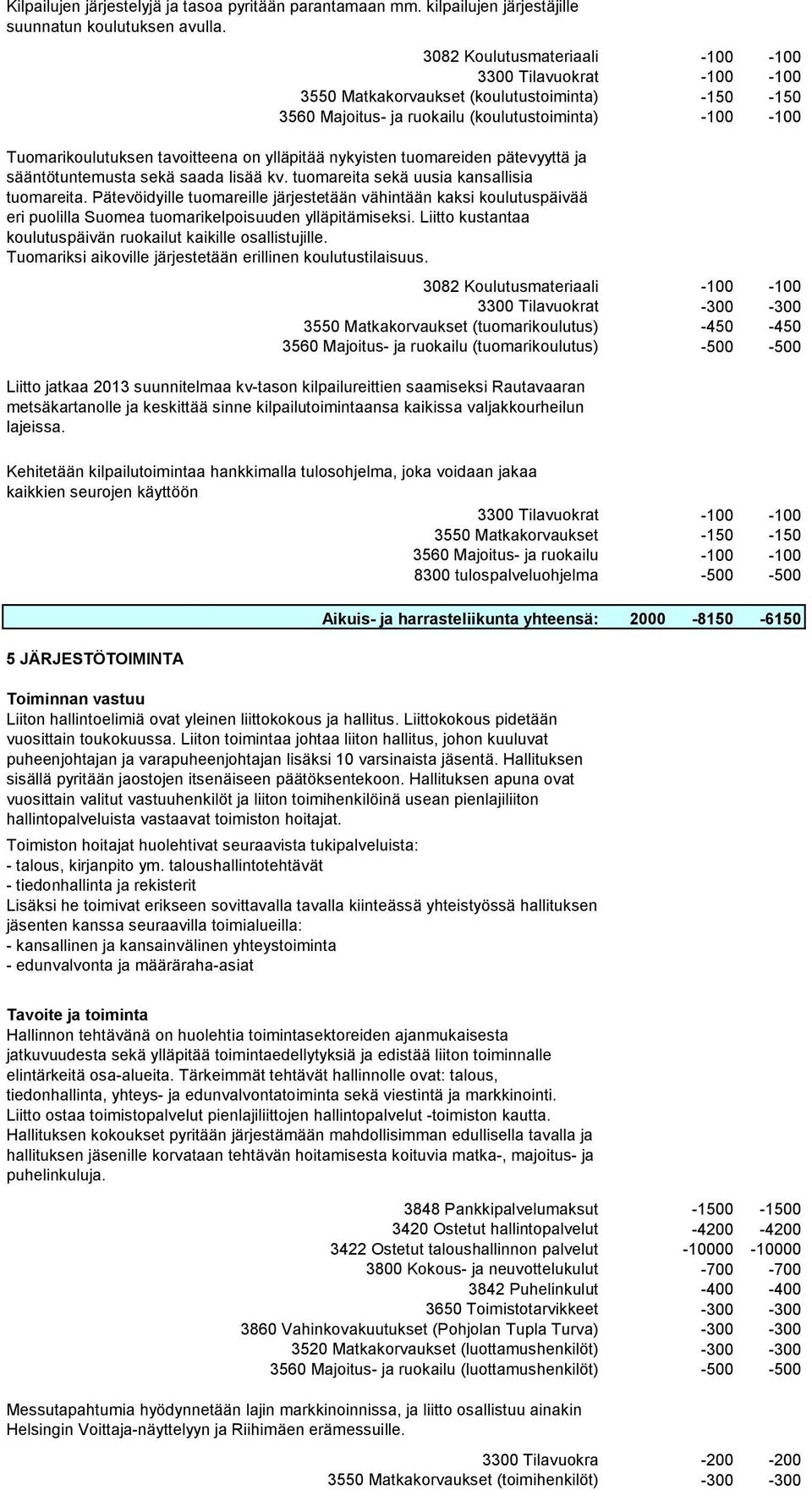 ylläpitää nykyisten tuomareiden pätevyyttä ja sääntötuntemusta sekä saada lisää kv. tuomareita sekä uusia kansallisia tuomareita.