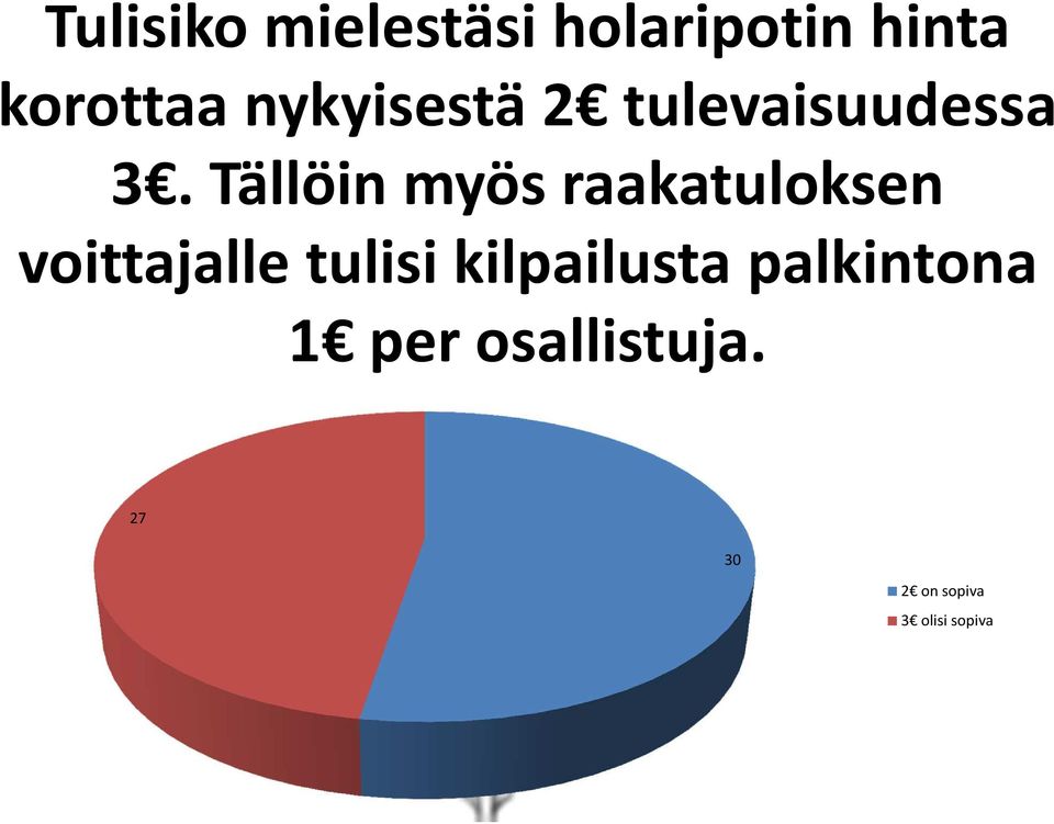 Tällöin myös raakatuloksen voittajalle tulisi