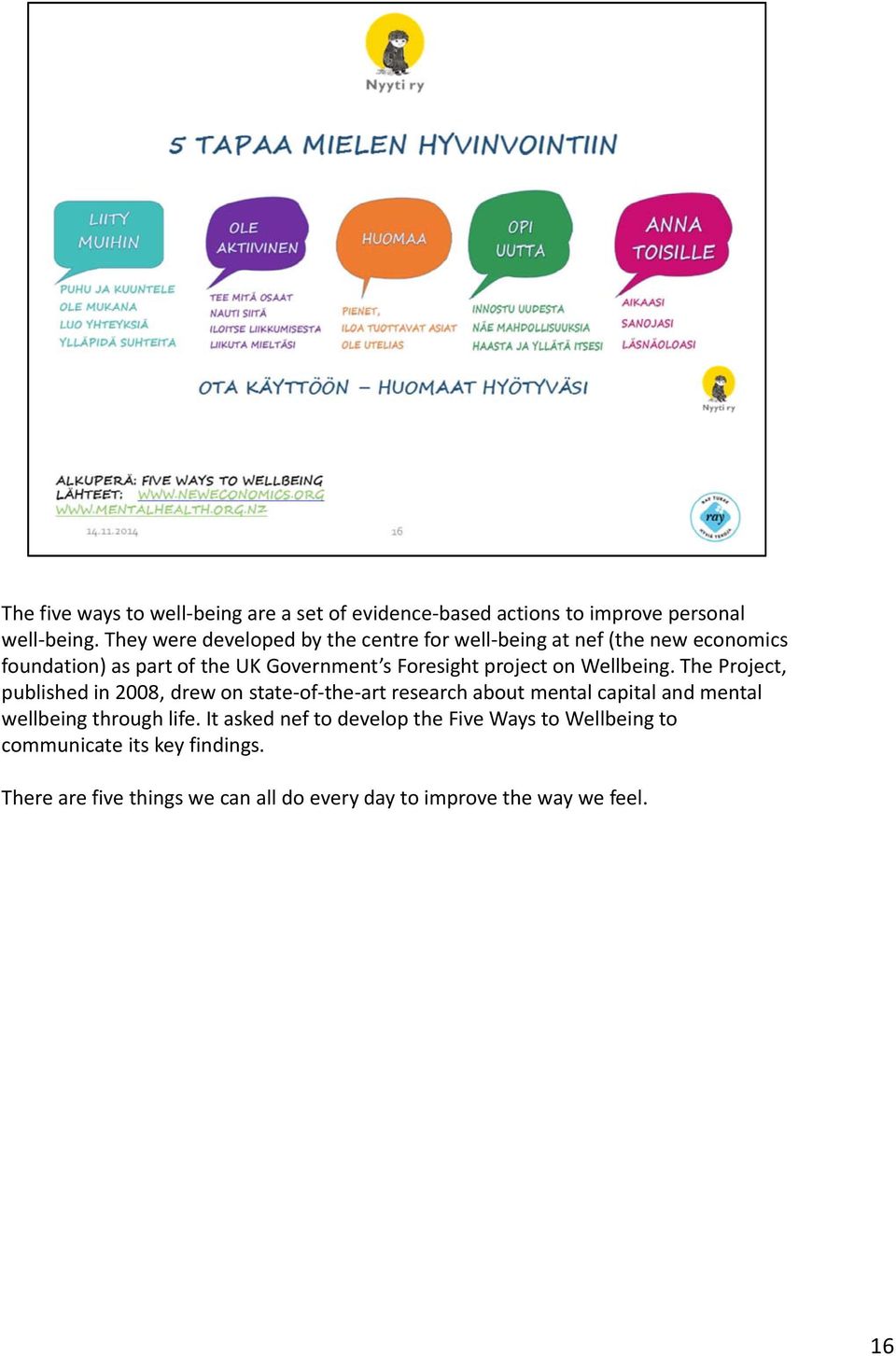 project on Wellbeing.