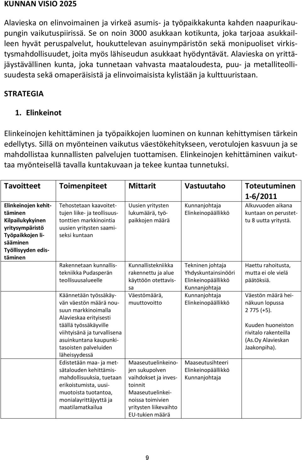 Alavieska on yrittäjäystävällinen kunta, joka tunnetaan vahvasta maataloudesta, puu- ja metalliteollisuudesta sekä omaperäisistä ja elinvoimaisista kylistään ja kulttuuristaan.