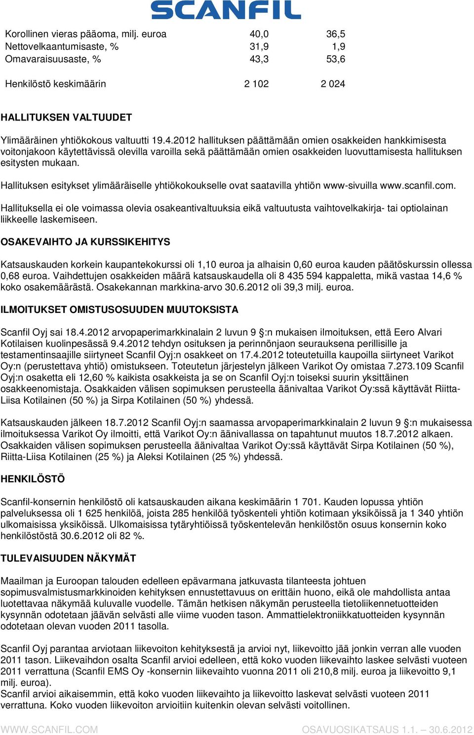 ,3 53,6 Henkilöstö keskimäärin 2 102 2 024 