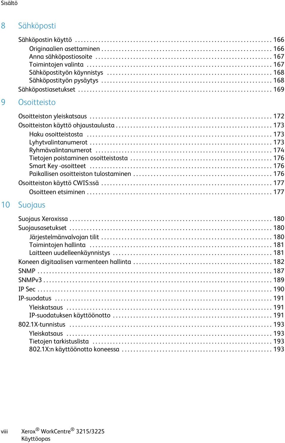 ........................................................ 168 Sähköpostityön pysäytys........................................................... 168 Sähköpostiasetukset.