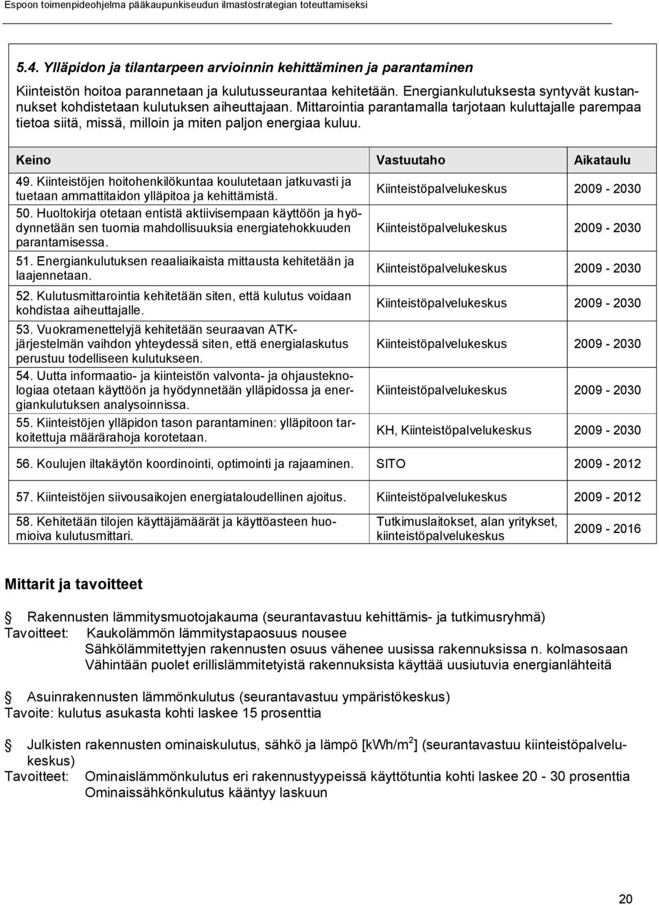 49. Kiinteistöjen hoitohenkilökuntaa koulutetaan jatkuvasti ja tuetaan ammattitaidon ylläpitoa ja kehittämistä. 50.