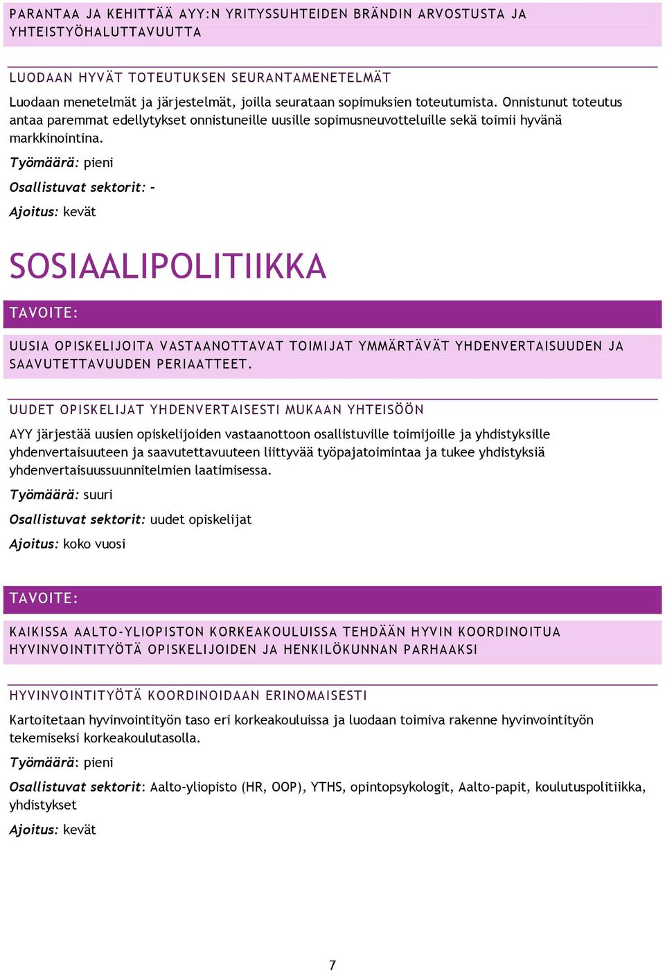 SOSIAALIPOLITIIKKA UUSIA OPISKELIJOITA VASTAANOTTAVAT TOIMIJAT YMMÄRTÄVÄT YHDENVERTAISUUDEN JA SAAVUTETTAVUUDEN PERIAATTEET.