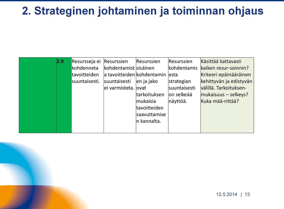 ovat tarkoituksen mukaisia tavoitteiden saavuttamise n kannalta.