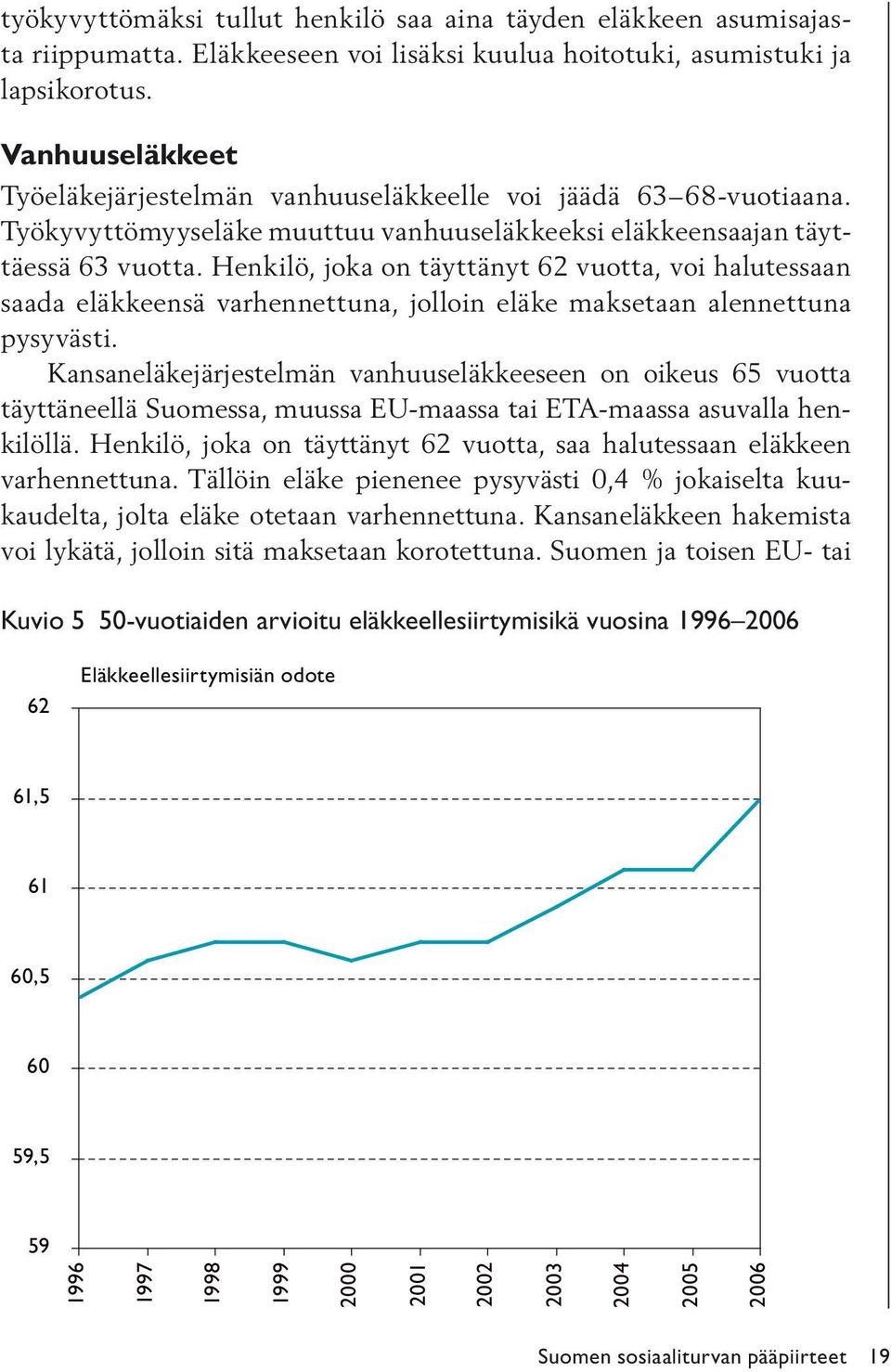 Henkilö, joka on täyttänyt 62 vuotta, voi halutessaan saada eläkkeensä varhennettuna, jolloin eläke maksetaan alennettuna pysyvästi.