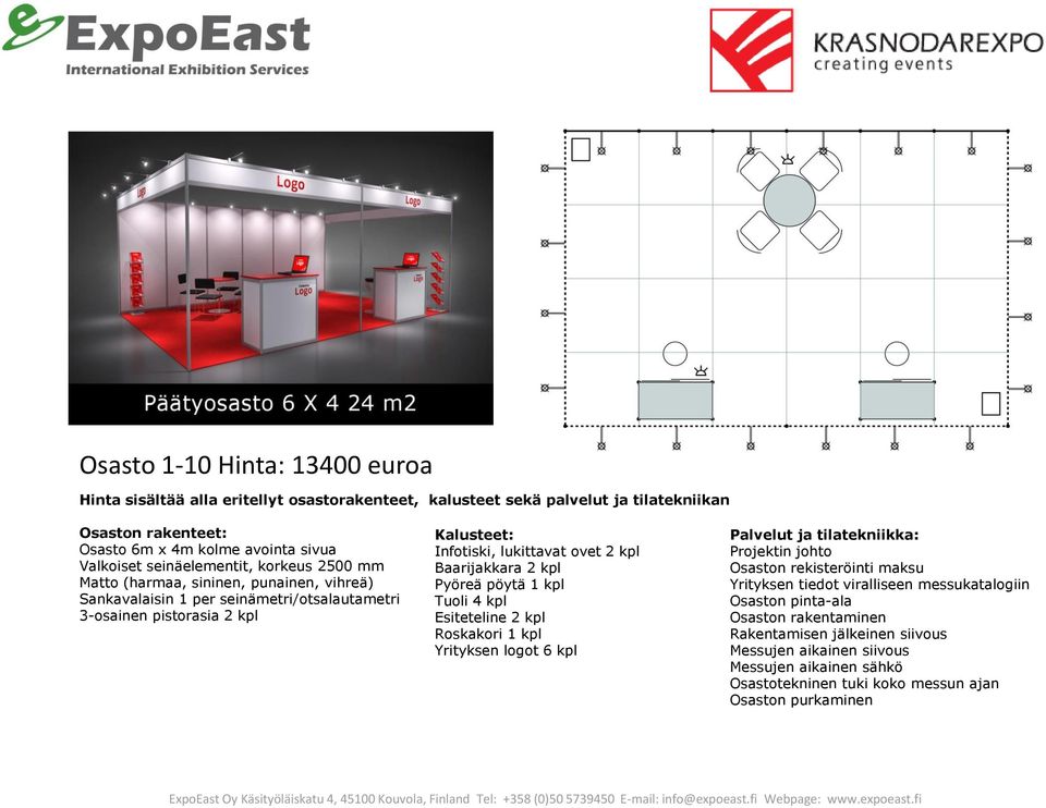 kpl Infotiski, lukittavat ovet 2 kpl