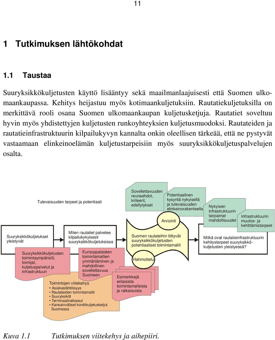 Rautateiden ja rautatieinfrastruktuurin kilpailukyvyn kannalta onkin oleellisen tärkeää, että ne pystyvät vastaamaan elinkeinoelämän kuljetustarpeisiin myös suuryksikkökuljetuspalvelujen osalta.