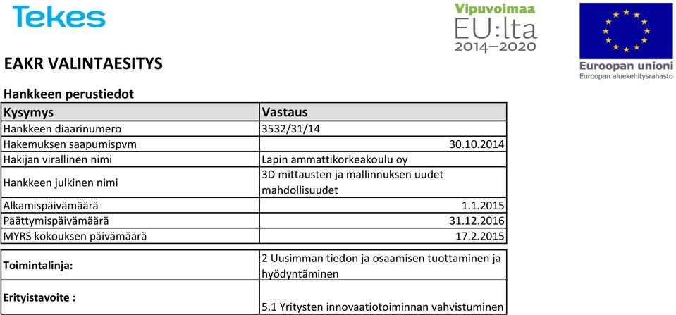 mahdollisuudet Alkamispäivämäärä 1.1.20