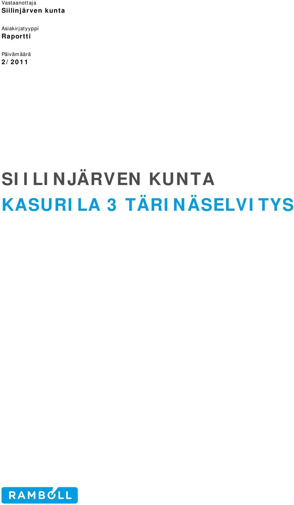 Raportti Päiämäärä 2/2011