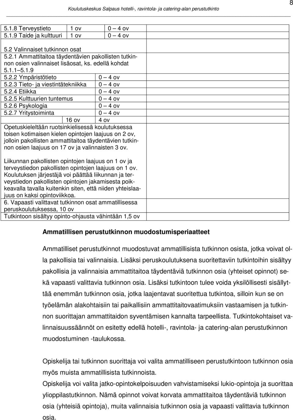 2 Ympäristötieto 0 4 ov 5.2.3 Tieto- ja viestintätekniikka 0 4 ov 5.2.4 Etiikka 0 4 ov 5.2.5 Kulttuurien tuntemus 0 4 ov 5.2.6 Psykologia 0 4 ov 5.2.7 Yritystoiminta 0 4 ov 16 ov 4 ov