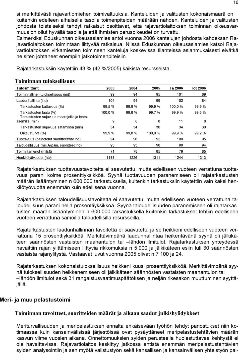 Esimerkiksi Eduskunnan oikeusasiamies antoi vuonna 2006 kantelujen johdosta kahdeksan Rajavartiolaitoksen toimintaan liittyvää ratkaisua.