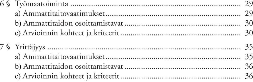 .. 30 c) Arvioinnin kohteet ja kriteerit... 30 7 Yrittäjyys.