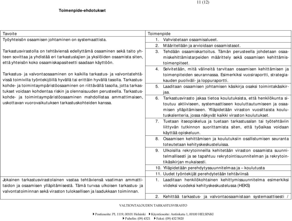 käyttöön. Tarkastus- ja valvontaosaaminen on kaikilla tarkastus- ja valvontatehtävissä toimivilla työntekijöillä hyvällä tai erittäin hyvällä tasolla.